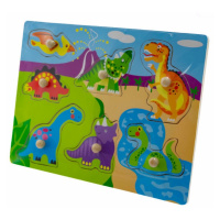 TULIMI Dřevěné zábavné puzzle vkládací 30x22,5cm - Dinosauři