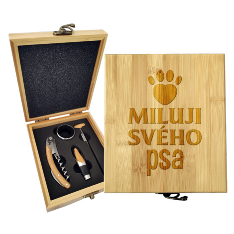 Sablio Dárková sada na víno Miluji svého psa: 147×168×49 mm