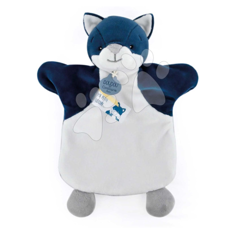 Plyšový vlk na bábkové divadlo Wolf Hand Puppet Doudou et Compagnie modrý 25 cm od 0 mes DC4004