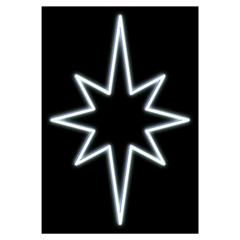 DecoLED LED světelná hvězda, závěsná 3D tisk, 60x79 cm, ledově bílá, bílá