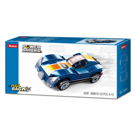 Sluban Power Bricks M38-B0801E Natahovací auto modrý sporťák