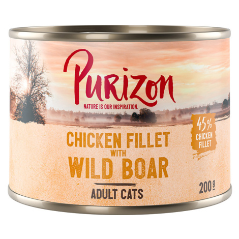 Purizon Adult - bezobilné 12 x 200 / 400 g - 10 + 2 zdarma - kuřecí filet s divočákem 12 x 200 g