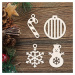 Vánoční ozdoby ze dřeva - Set 4 druhy po 5 ks (20ks)