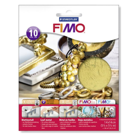 FIMO kovové plátky zlaté, 10 ks