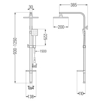 MEXEN/S Q45 černá sprchový sloup 798454595-70