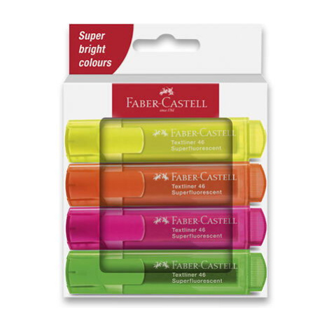 FABER-CASTELL Zvýrazňovač Textliner 46 Neon sada 4 ks