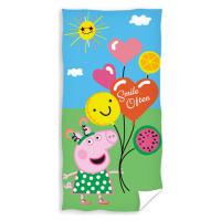 Dětská osuška PRASÁTKO PEPINA s balónky 70 x 140 cm