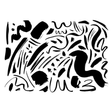 Plakát, Obraz - Vector set of grunge black brush, Asya_mix, 40 × 30 cm