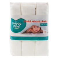 Happy Mimi Dětské látkové plenky bílé 70x70 cm 3 ks