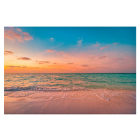 Umělecká fotografie Closeup sea sand beach. Panoramic beach, Levente Bodo, (40 x 26.7 cm)