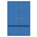 BISLEY LateralFile™ Lodge, se 4 uzamykatelnými boxy a 2 zásuvkami, výška vždy 375 mm, modrá