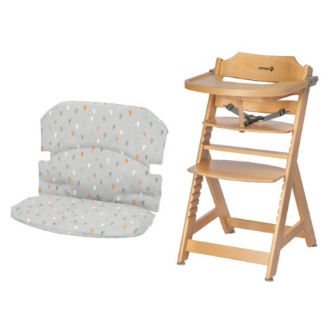 Dětská rostoucí jídelní židlička Toto se sedákem, přírodní, šedá Safety 1st