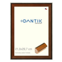 DANTIK rámeček 21 × 29,7, INCLINATA colori hnědý sklo čiré