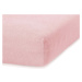 Světle růžové elastické prostěradlo s vysokým podílem bavlny AmeliaHome Ruby, 160/180 x 200 cm
