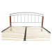 Manželská postel, dřevo olše / stříbrný kov, 140x200, mirela