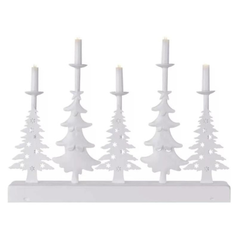 LED svícen – vánoční stromy se svíčkami, 24 cm, 2x AA, vnitřní, teplá bílá, časovač Donoci