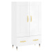 vidaXL Skříň highboard lesklá bílá 69,5 x 31 x 115 cm kompozitní dřevo