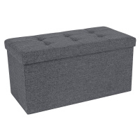 SONGMICS Úložný sedací box čalouněný skládací 76x38 cm tmavě šedý