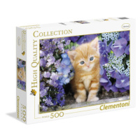 Clementoni 30415 - Puzzle 500 Kotě v květinách