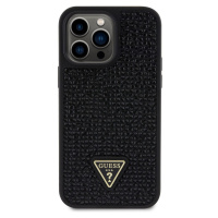 Guess Rhinestones Triangle Metal Logo kryt pro iPhone 14 Pro Max černý