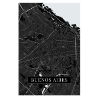 Mapa Buenos Aires black, (26.7 x 40 cm)