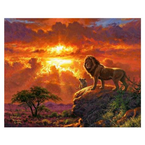 Malování podle čísel - Lev v západu slunce 40 x 50 cm (s rámem) Figured ART