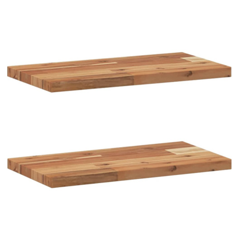 vidaXL Plovoucí police 2 ks 40 x 20 x 2 cm olejované akáciové dřevo