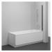 Ravak NVS1-80 bílá+Transparent, vanová pevná stěna 80 cm, bílý profil, čiré sklo