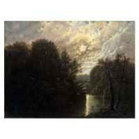 Karl Gustav Carus - Obrazová reprodukce River Landscape in the Rosental near Leipzig, (40 x 30 c