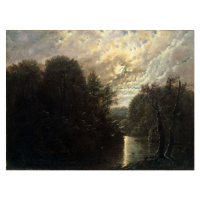 Obrazová reprodukce River Landscape in the Rosental near Leipzig, Karl Gustav Carus, 40 × 30 cm