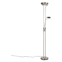 Stojací lampa z oceli s lampou na čtení vč. LED a stmívače - Diva 2