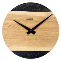 KUBRi 0181 - Luxusní dubové hodiny s doplňky z epoxidu