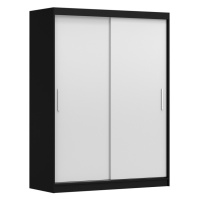 Idzczak Meble Šatní skříň VISTA 04 150 cm černá/bílá, varianta bez osvětlení