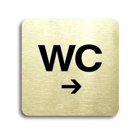 Accept Piktogram "WC vpravo" (80 × 80 mm) (zlatá tabulka - černý tisk bez rámečku)