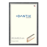 DANTIK rámeček 20 × 30, EVOQUE šedý sklo čiré