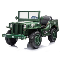 Mamido Mamido Dětský elektrický Jeep Willys 24V 4x4 třímístný zelený