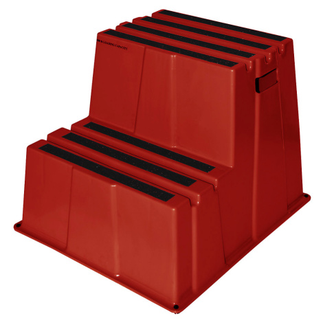 Twinco Plastové schůdky s nekluznými stupni, nosnost 150 kg, 2 stupně, červená, od 2 ks