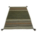 Zeleno-hnědý bavlněný koberec Webtappeti Antique Kilim, 70 x 140 cm