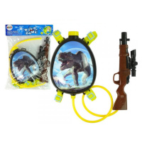 Pistole na vodu se zásobníkem s obrázkem dinosaura modrý