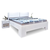 Manželská postel z masivu MANHATTAN 2,  masiv buk - bílá
