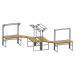 bedrunka hirth Hliníkový pracovní stůl workalu®, základní rám, hliník, 4 nohy, š x v 1250 x 850 