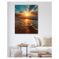 Obrazy na stěnu - Pláž a západ slunce nad mořem Rozměr: 40x50 cm, Rámování: vypnuté plátno na rá