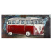 Kovový obraz na zeď Červený Volkswagen 80x40 cm, vintage
