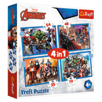 Trefl Puzzle 4v1 - Odvážní Avengeři / Disney Marvel The Avengers