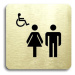 Accept Piktogram "WC ženy, muži, invalidé II" (80 × 80 mm) (zlatá tabulka - černý tisk bez rámeč