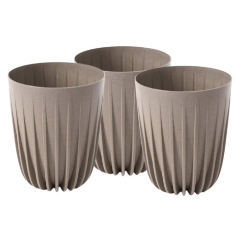 Lamela Květináč MIRA 19 cm, coffee latté, set 3 ks LAMELA PLASTICS