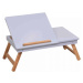 Tempo Kondela Příruční stolek na notebook / držák na tablet MELTEN - bílá / přírodní bambus + ku