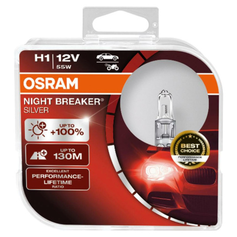 OSRAM H1 Night breaker SILVER +100% 64150NBS-HCB 55W 12V duobox