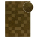 Khaki ručně tkaný vlněný koberec 120x170 cm Checkerboard – Flair Rugs