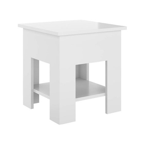 SHUMEE Konferenční stolek bílý vysoký lesk 40 × 40 × 42cm kompozitní dřevo, 810277